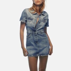 Zara Blue Denim Mini Dress